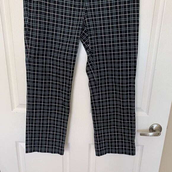 Liz Claiborne Liz Golf Audra Women's Size 8 Pants Black Blue Geometric Check - Picture 4 of 12